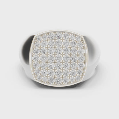 Men’s Diamond Pave Square Signet Ring | Bold & Refined