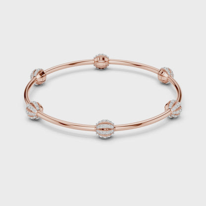Designer Diamond Bangle Bracelet in Rose Gold | Also in Yellow Gold, Platinum & 925 Silver