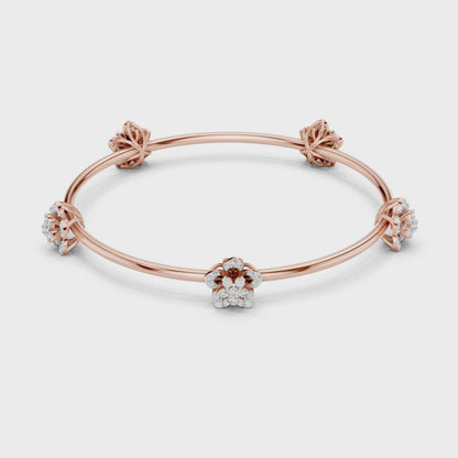 Blossom Knot Diamond Bangle for Women – Gold, Platinum & Silver Options