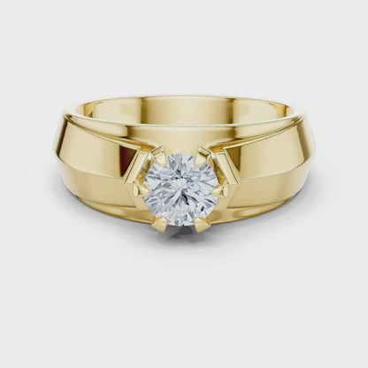 Men’s Solitaire Diamond Ring | Classic 6-Prong Setting Band