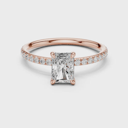 Radiant-Cut Solitaire Diamond Ring – Rose Gold