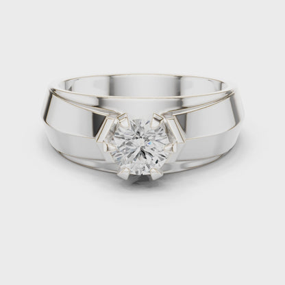 Men’s Solitaire Diamond Ring | Classic 6-Prong Setting Band