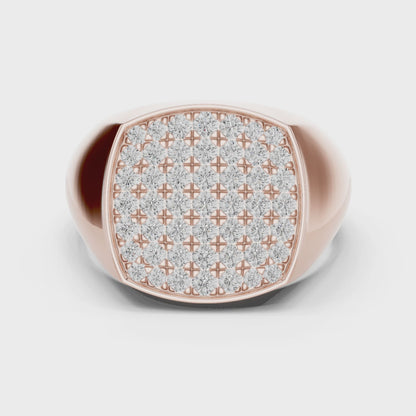Men’s Diamond Pave Square Signet Ring | Bold & Refined