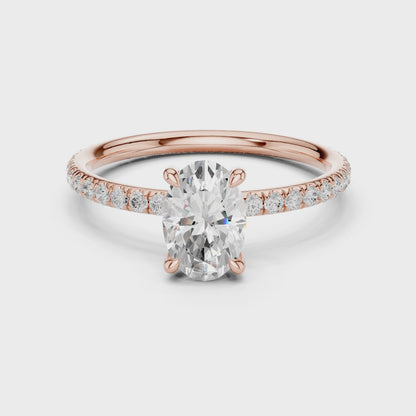 Oval-Cut Solitaire Diamond Ring – Rose Gold