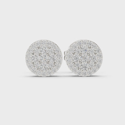 Pavé Cluster Stud Earrings – Rose Gold Finish