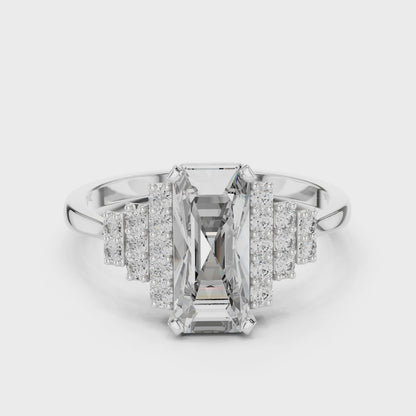 Art Deco Baguette Diamond Ring – Rose Gold