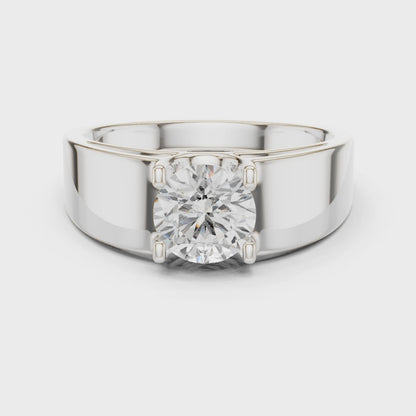 Men’s Solitaire Diamond Ring in Rose Gold | Classic with Bold Setting