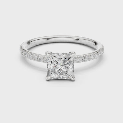 Princess-Cut Solitaire Diamond Ring – Rose Gold