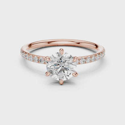 Round-Cut Solitaire Diamond Ring – Rose Gold