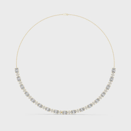 Graduated Mixed-Cut Diamond Necklace – Rose Gold