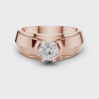 Men’s Solitaire Diamond Ring | Classic 6-Prong Setting Band