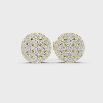 Pavé Cluster Stud Earrings – Rose Gold Finish