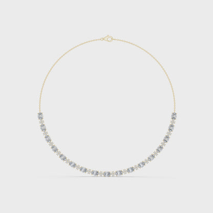Graduated Mixed-Cut Diamond Necklace – Rose Gold