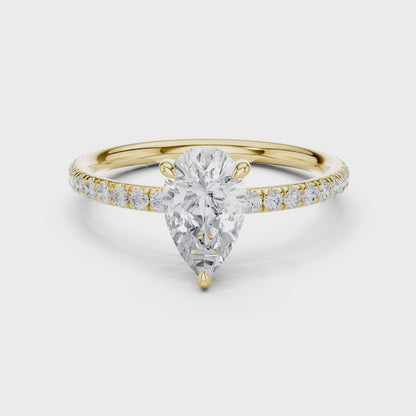 Pear-Cut Solitaire Diamond Ring – Rose Gold