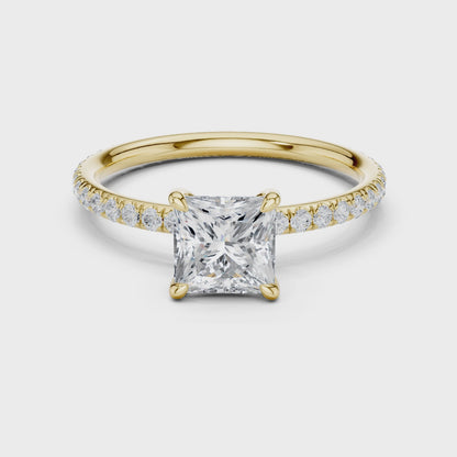 Princess-Cut Solitaire Diamond Ring – Rose Gold