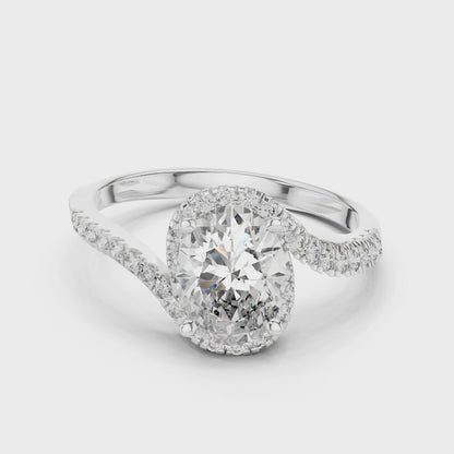 Oval Solitaire Diamond Ring in Rose Gold | Available in Yellow Gold, Platinum & 925 Silver