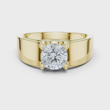 Men’s Solitaire Diamond Ring in Rose Gold | Classic with Bold Setting