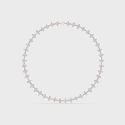 Floral Diamond Cluster Necklace – Yellow Gold