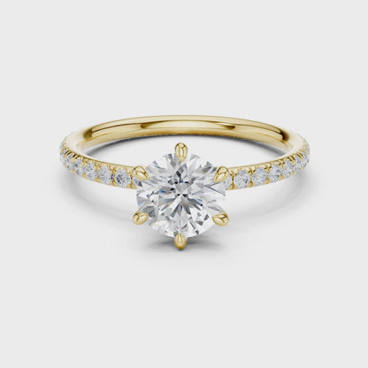 Round-Cut Solitaire Diamond Ring – Rose Gold