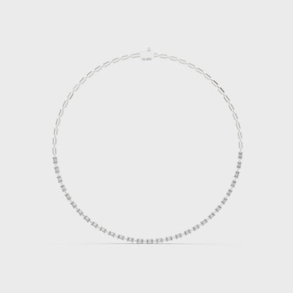Princess-Cut Diamond Tennis Necklace – Yellow Gold