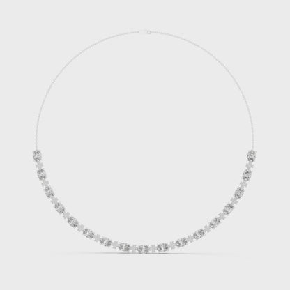 Graduated Mixed-Cut Diamond Necklace – Rose Gold