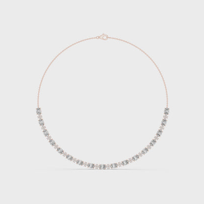 Graduated Mixed-Cut Diamond Necklace – Rose Gold