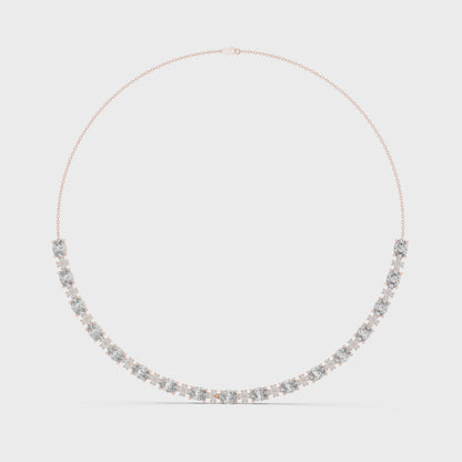 Graduated Mixed-Cut Diamond Necklace – Rose Gold