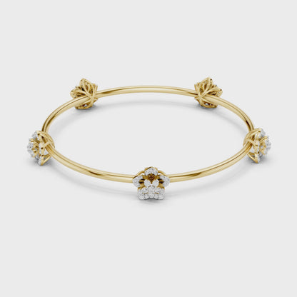 Blossom Knot Diamond Bangle for Women – Gold, Platinum & Silver Options