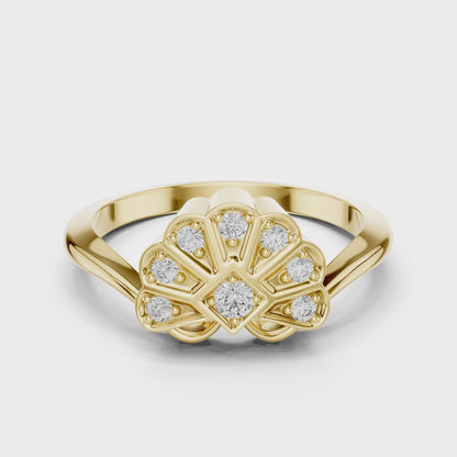 Floral Diamond Cluster Ring in Rose Gold | Available in Yellow Gold, Platinum & 925 Silver