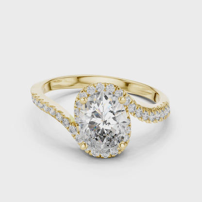 Oval Solitaire Diamond Ring in Rose Gold | Available in Yellow Gold, Platinum & 925 Silver