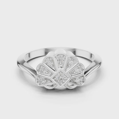 Floral Diamond Cluster Ring in Rose Gold | Available in Yellow Gold, Platinum & 925 Silver