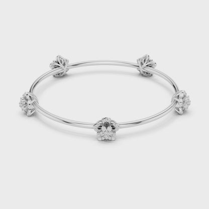 Blossom Knot Diamond Bangle for Women – Gold, Platinum & Silver Options