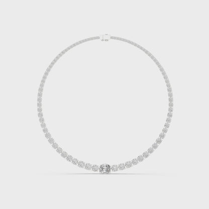Classic Graduated Diamond Tennis Necklace – Rose Gold