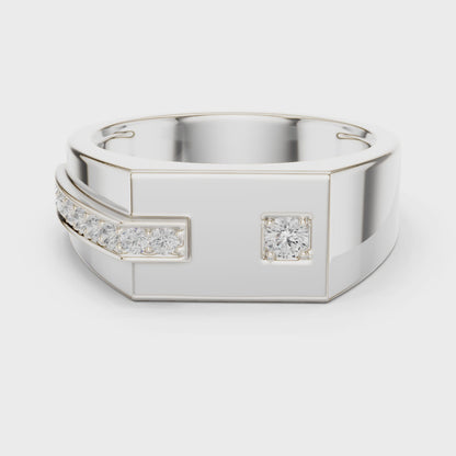 Men’s Rose Gold Diamond Channel Ring | Angular Modern Design