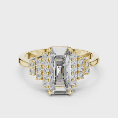 Art Deco Baguette Diamond Ring – Rose Gold