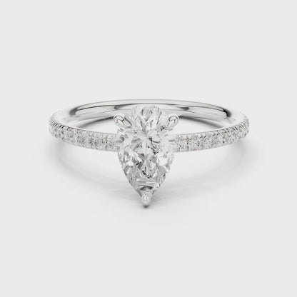 Pear-Cut Solitaire Diamond Ring – Rose Gold