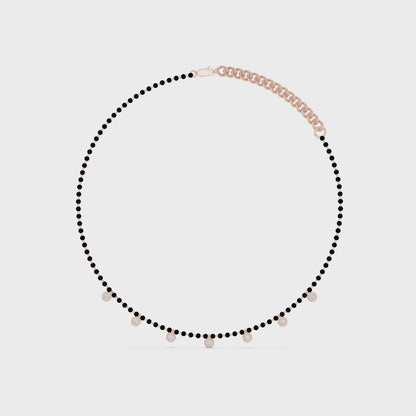 Dangling Diamond Bezel Necklace – Rose Gold