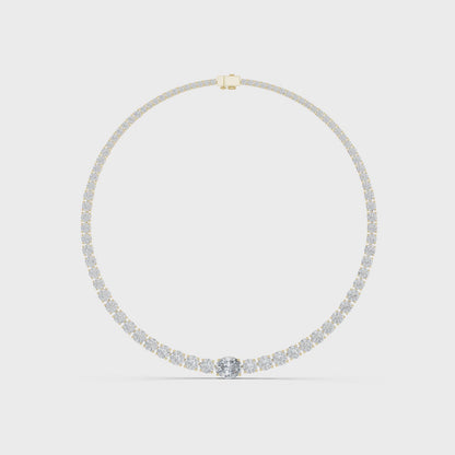 Classic Graduated Diamond Tennis Necklace – Rose Gold